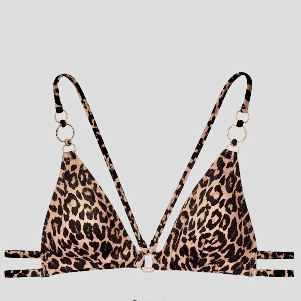 Victoria's Secret Strappy Cheetah Bikini Top  S